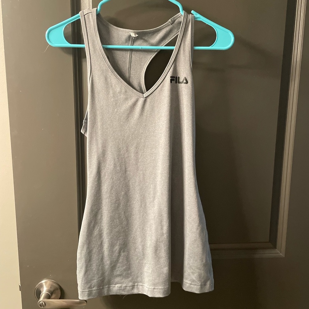 Fila gray racerback work out athletic tank top